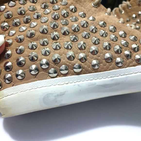 Jeffrey Campbell AUS10 tan leather hitop sneakers - Picture 8 of 11